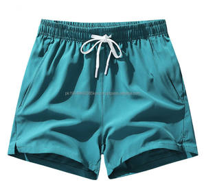 Pantalones cortos de playa negros de LICRA y poliéster de verano para hombre al por mayor, pantalones cortos deportivos de secado rápido con logotipo personalizado de alta calidad, pantalones cortos informales para hombre - Product Image 2