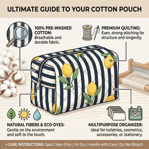Printed Eco-Friendly Cotton Pouches Handmade Fabric <b>Zipper</b> <b>Storage</b> <b>Bags</b> Outdoor Cosmetic Travel Organizer Gift Pouches Retail - Product Image 6