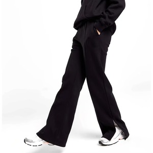 ชุดเซ็ตเสื้อครอปและกางเกงขายาวผ้าฝ้าย 100% สไตล์สตรีทแวร์สำหรับผู้หญิง  แบบมีฮู้ด  สำหรับฤดูหนาว สีพื้น - Product Image 2