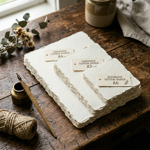 Papier artisanal en coton fait main A4 300 GSM avec bords festonnés, fournisseur OEM, papier aquarelle - Product Image 4