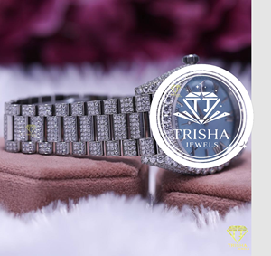 Reloj de lujo para mujer, oro rosa, diamantes, cristal, acero inoxidable, cuarzo. - Product Image 2