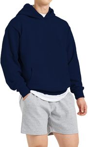 Sweat-shirts à capuche surdimensionnés avec logo personnalisé, épaules tombantes, 100% coton, respirants pour hommes, en vente - Product Image 5