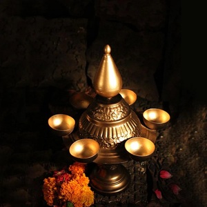 Antique Golden Fancy Design Handmade Candle Holder Unique Easter Home Decor Gift Item with Metal Candle Jar - Product Image 6