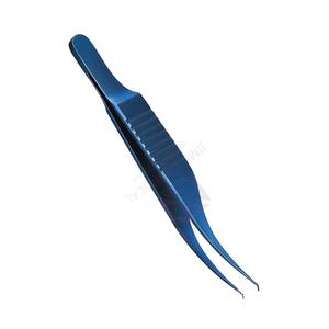 Pinces à suture Colibri en acier inoxydable allemand 7,5 cm avec plateforme de ligature, couleur titane bleu, pour la ligature de la cornée - Product Image 2