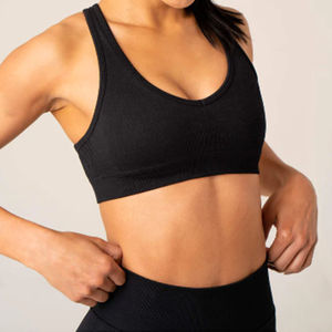 Sujetador Deportivo de Lujo para Mujer, con Logotipo Frontal, Espalda Cruzada, Cuello en U, de Algodón Sin Costuras, de Alta Sujeción, para Yoga y Entrenamiento, Personalizado, en Oferta - Product Image 5