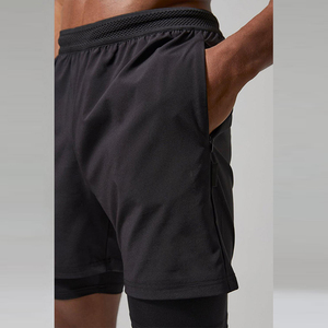 Hot Selling Sporty Solid Men's Lightweight Breathable Quick Dry Waterproof Eco-Friendly Drawstring Closure Gym Shorts - Product Image 5