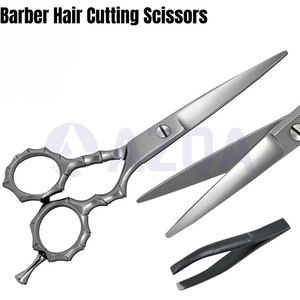 Tijeras de Acero Inoxidable Premium para Cortar y Entresacar Cabello con Cuchilla Recta Plegable y Set de Pinzas para Cejas - Product Image 2