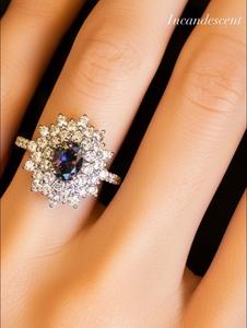 Anillo de Alejandrita de 0,91 quilates al por mayor, oro blanco genuino de 18 quilates con piedras preciosas de joyería que cambian de Color Natural para boda de mujer - Product Image 6