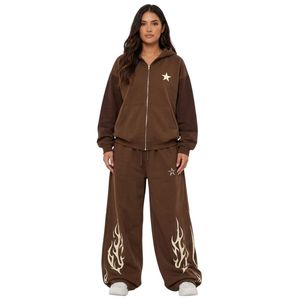 Conjunto Deportivo de Mujer, Pierna Recta, Hombros Caídos, Bordado Personalizado, Felpa de Algodón Azul, Bolsillos Laterales, Informal, Invierno - Product Image 6