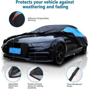 Housse de voiture imperméable bleue, protection contre tous les temps, protection UV, neige, vent, couverture complète en extérieur, ajustement universel, modèle berline D0100X31IZX - Product Image 2