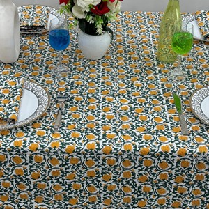 Handmade Modern Style Customizable Pure Cotton <b>Tablecloth</b> Beautiful Indian Farmhouse <b>Wedding</b> Home Hotel Party - Product Image 1