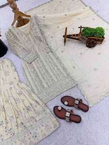 Traditional Indian Ethnic Designer <b>Dress</b> Collection <b>for</b> <b>Ladies</b> Heavy Embroidery Sharara Salwar/Palazzo <b>Suit</b> New Party Wear Look - Product Image 6