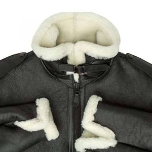 Men's Winter Leather Aviator Flight Bomber <b>Jacket</b> Stand Collar Genuine Leather <b>Waterproof</b> Windproof <b>Warm</b> Breathable Quick Dry - Product Image 4