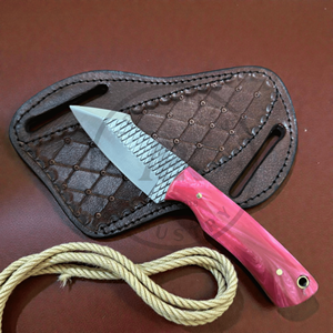 Juego de Cuchillos Vaqueros de Acero de Damasco de Grado Industrial Hechos a Mano OEM, Cuchillo de Caza para Exteriores y Camping con Empuñaduras de Resina Acrílica, 3 Años de Garantía - Product Image 3