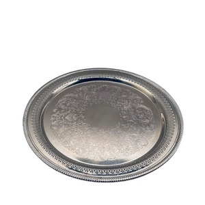 Assiette de service moderne de luxe en acier inoxydable, écologique, faite à la main, ronde, pour événements de mariage, collection Royal Home - Product Image 1