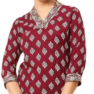 <b>women</b> ethnic Motifs Printed V-Neck Straight Pure Cotton Kurta With Trousers indian pakistan <b>suit</b> Bulk product Customized - Product Image 1