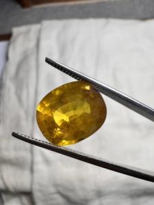 Saphir Jaune Naturel de Bangkok 8,68 Ct, Taille Coussin, Pierre Précieuse Dorée Libre pour la Fabrication de Bagues, Pendentifs et Bijoux - Product Image 3