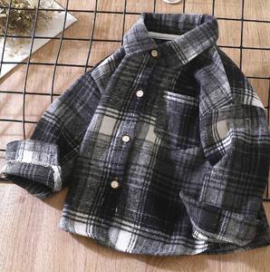 Chemise à carreaux de haute qualité pour garçons, enfants, logo personnalisable ODM, manches longues, col rond, décontractée, unisexe, tricotée, 100% coton - Product Image 3