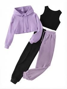 Conjunto Deportivo Informal con Capucha para Mujer, Diseño de Moda, Color Sólido, Transpirable, Ecológico, Cómodo para Invierno, con Logotipo en la Parte Delantera - Product Image 6