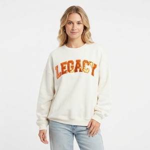 Sudadera Oversize para Mujer con Letras Personalizadas, Lentejuelas y Apliques Bordados, Estilo Casual y Urbano - Product Image 1