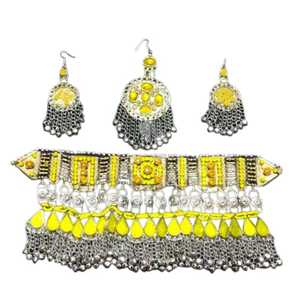 Afghan Kuchi Jewelry <b>Sets</b> for Women Vintage Design with Stainless Steel Tassels Party Gift Wear - Product Image 1