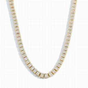 Ensemble collier et bracelet en or avec diamants de laboratoire taille baguette, ensemble de chaînes en or de luxe avec diamants de laboratoire taille baguette, bijoux fins - Product Image 4