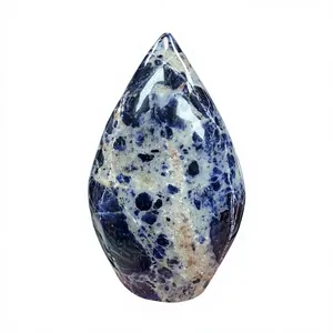 Cristal de Sodalite Naturelle Polie en Forme de Flamme de 3 Pouces, Pierre Précieuse Bleue en Goutte d'Eau Sculptée à la Main, Décoration Feng Shui pour la Maison, Vente en Gros - Product Image 2