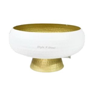 Macetero de hierro martillado de dos tonos con recubrimiento en polvo, duradero, multiusos, moderno y clásico, para interior y exterior, con drenaje - Product Image 1