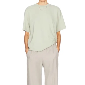 T-shirt Homme à Épaules Tombantes Manches Courtes Couleur Unie Vente en Gros OEM 180GSM 100% Coton Qualité Export Personnalisable Respirant sur le Devant - Product Image 3