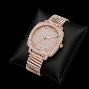 Reloj de Lujo con Diamantes en Oro Rosa, Correa de Malla de Acero Inoxidable, Reloj de Pulsera de Cuarzo para Hombre y Mujer, Estilo Premium - Product Image 3