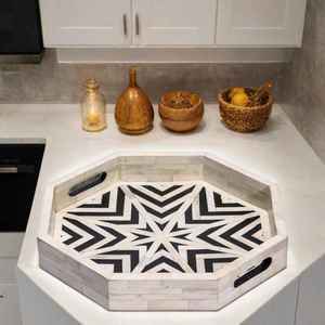 Nueva Bandeja de Servir Elegante con Diseño Decorativo de Incrustaciones de Hueso, Duradera, Ecológica, de Lujo y Hecha a Mano, Fabricante y Exportador Mayorista - Product Image 5