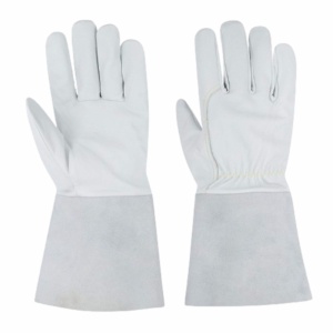 Gants de soudage TIG en cuir de chèvre et de vache pleine fleur, haute performance, anti-coupure, résistants à la chaleur, certifiés CE, avec manchette de sécurité de 16 pouces - Product Image 1