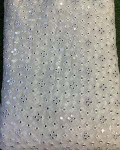 Luxury Sequin Embroidery Lace Fabric Floral Beaded Mesh Fabric African Wedding Party Dress Material - Product Image 2