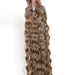 Extensiones de Cabello Humano Remy Weft, Color Castaño Claro, Ondulado, Puntas Completas, Trama Individual - Product Image 3