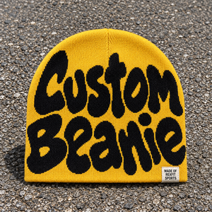 Bonnet d'hiver extérieur personnalisé avec grande illustration textuelle et texture tricotée souple et flexible pour la production de casquettes et d'articles de tête dans les boutiques - Product Image 3