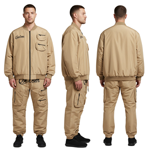 Conjunto de Chándal Cortavientos Sólido Casual de Moda Urbana para Hombre, Venta al por Mayor OEM, Personalizable, Transpirable, de Invierno - Product Image 1
