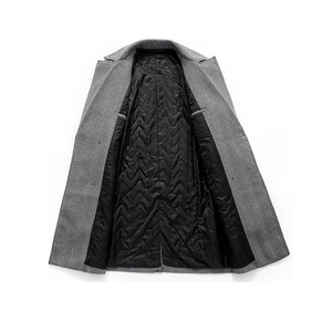 <b>Mens</b> Trench <b>Coat</b> <b>Long</b> Hot Sale British Style Daily Commute Overcoat Herringbone Wool <b>Long</b> <b>Coats</b> - Product Image 2