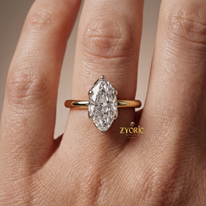 <b>Silver</b> Plated Marquise Cut Lab Grown Diamond Engagement <b>Ring</b> Luxury <b>Solitaire</b> Wedding <b>Ring</b> Women High Quality Fine Party VVS2 - Product Image 4