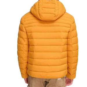 เสื้อแจ็คเก็ตพัฟเฟอร์มีฮู้ดสำหรับผู้ชาย WARPRO INDUSTRY สีเหลืองล้วน ปิดด้วยซิป กันลม สวมใส่สบายๆ ในฤดูใบไม้ร่วง ผลิตจากโพลีเอสเตอร์เคลือบบุใยสังเคราะห์ - Product Image 2