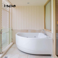 Baignoire de massage triangulaire moderne en acrylique autoportante IZE 140 pour hôtels et villas