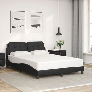 Cadre de lit rembourré noir Zadar avec LED 53,9''x74,8'' sans matelas - Product Image 4