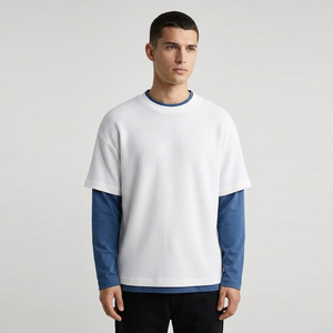 T-shirt Homme Double Couche Waffle Coupe Ample Coupe-Vent pour l'Été - Product Image 1