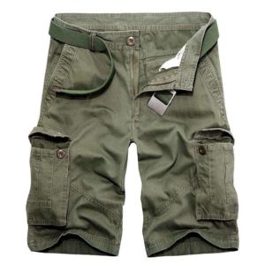 Men's Eco-Friendly 100% Cotton Waterproof Cargo Shorts with Multiple Pockets - Product Image 3