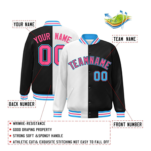 Chaquetas Varsity Unisex de Lana Gruesa para Otoño e Invierno con Cierre de Cremallera Resistente, Diseño Personalizado, Logotipo Frontal, Transpirables y de Secado Rápido - Product Image 4