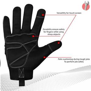 Gants de travail de sécurité en cuir véritable durables pour les mécaniciens, les ouvriers du bâtiment et les utilisations en extérieur - Product Image 2