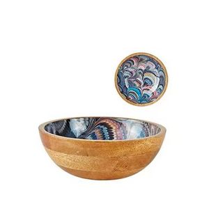 Juego de Ensaladera de Madera con Interior Estampado y Utensilios de Madera, Ensaladera Grande, Juego de Vajilla Ecológica para Mesa de Cocina - Product Image 4