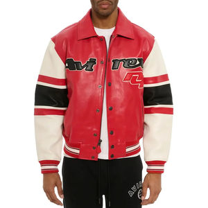 Chaquetas de Cuero Auténtico para Motociclistas Avirex, Diseño Personalizado de Alta Calidad, Cuello Camisero, Chaquetas de Cuero Avirex para Hombre de Invierno - Product Image 3