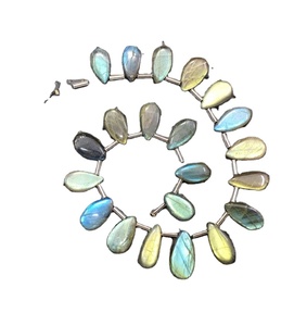 21 pièces Labradorite naturelle lisse en forme de poire pierres précieuses Briolette perles de haute qualité 1 brin perles de pierre en gros - Product Image 1