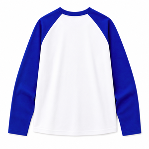 Zeta Phi Beta Sorority <b>Raglan</b> <b>T</b>-<b>Shirt</b> Women's Casual Blue White Contrast <b>Long</b> <b>Sleeve</b> <b>Shirt</b> Embroidered Crest Color Block Tee - Product Image 4