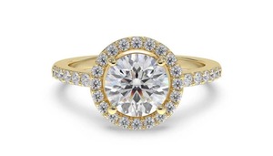 Anillo Moderno Redondo con un Solo Halo, Diamante Cultivado en Laboratorio de 0.85 Ct, en Oro de 18K y Platino - Product Image 2